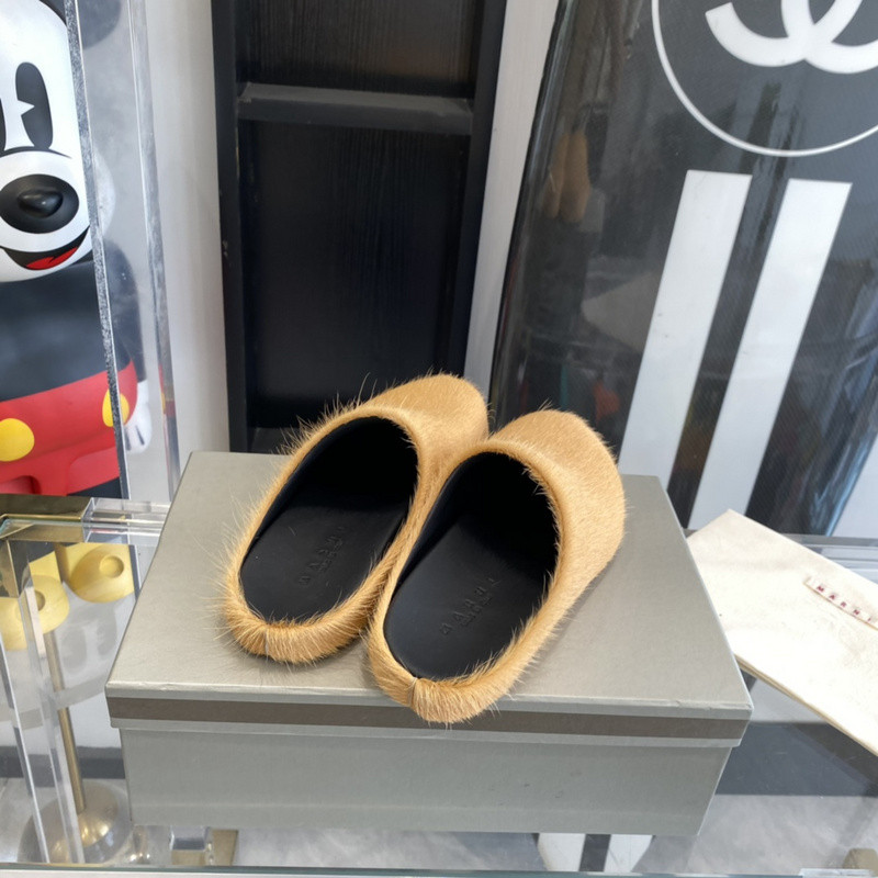 marni calf hair slippers