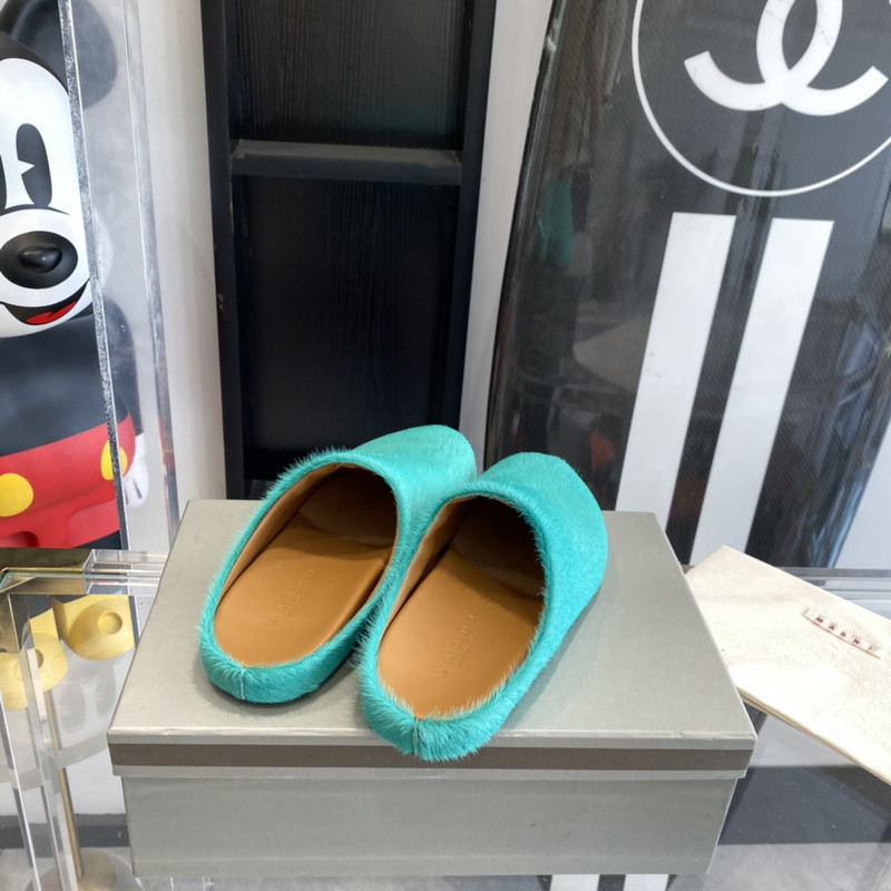marni calf hair slippers