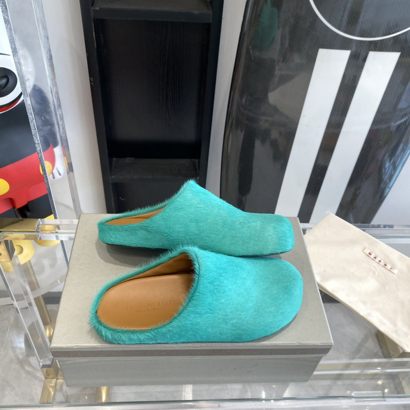 marni calf hair slippers