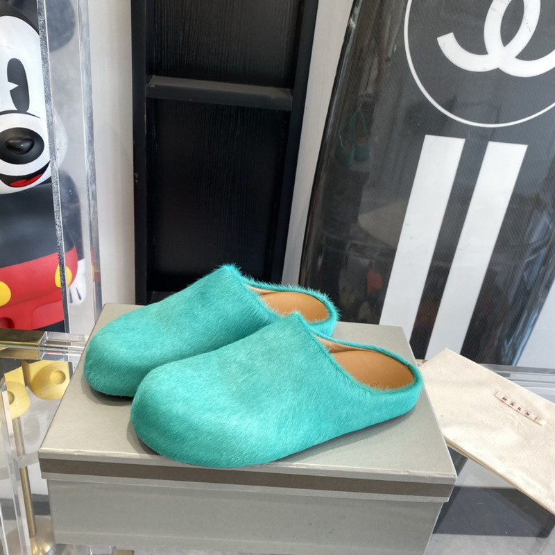 marni calf hair slippers