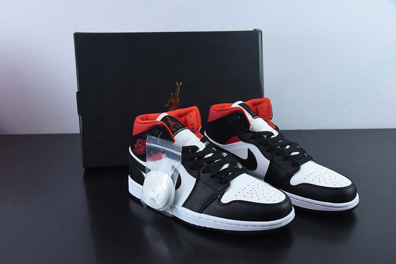 air jordan 1 mid black gym red bq6472-061